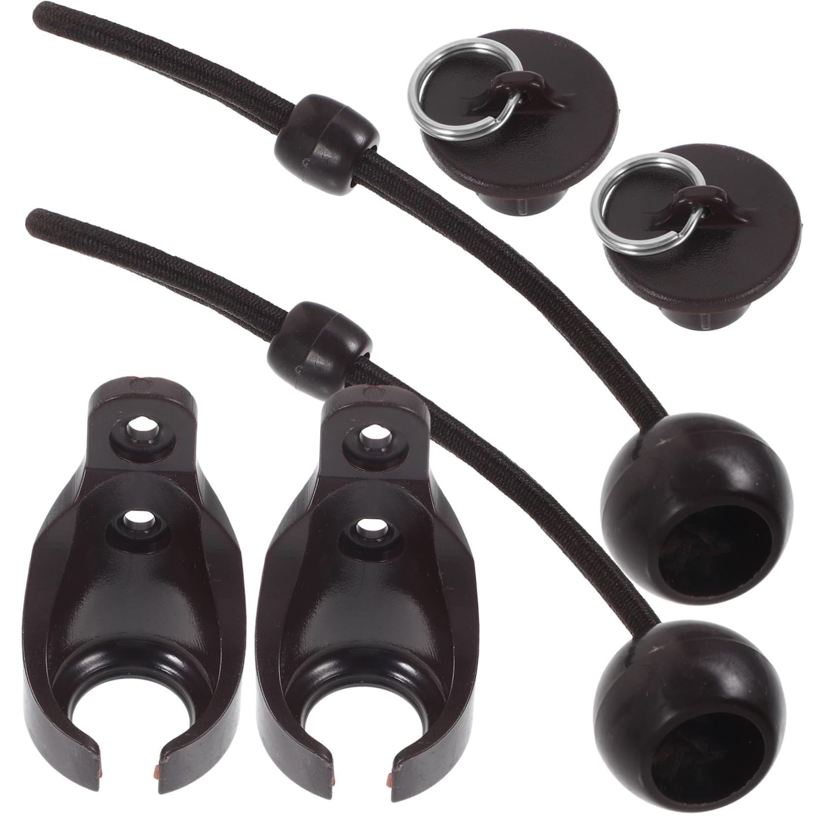 QUMIIRITY 1set Bungee Cord Curtain Bracket Set Multi-Function Tie Down Kit for Shades Brackets with Bungee Tie for Blinds Window Treatments