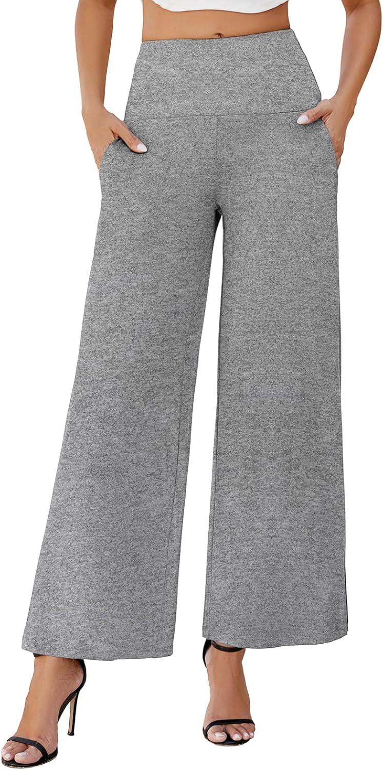 Arolina Women's Stretchy Wide Leg Palazzo Lounge Pants with Pockets Casual Comfy High Waist Palazzo Pants for Women Dressy - Image 2