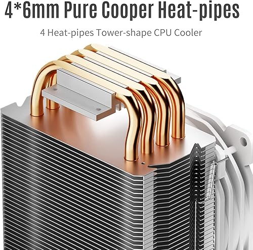 Miniatura 10 de JONSBO Enfriador de aire de CPU CR1400 RGB, enfriador de CPU PWM de 3.622 in con 4 tubos de calor, ventiladores de PC de computadora extraíbles