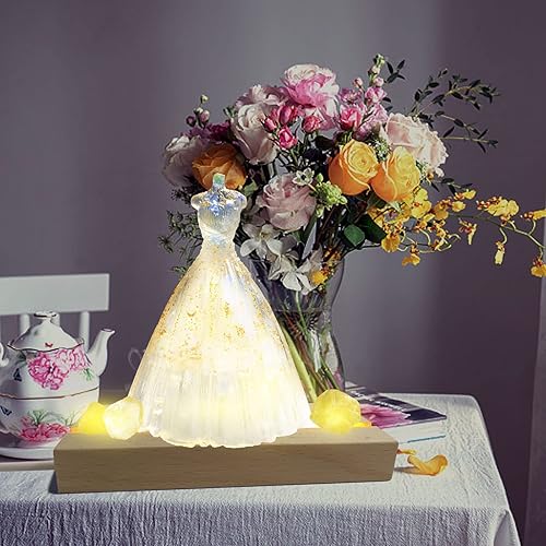 Miniatura 3 de JOJOCY Paquete de 4 bases de luces LED de 4.33 x 1.57 pulgadas, pedestal rectangular de madera, base de exhibición de luces LED de madera para