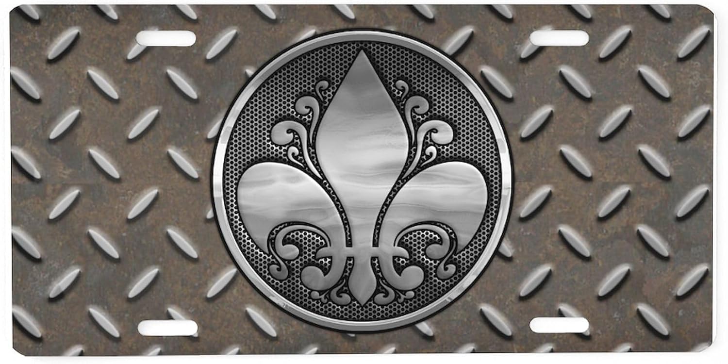 CafePress Fleur De Metal Aluminum License Plate, Front License Plate, Vanity Tag