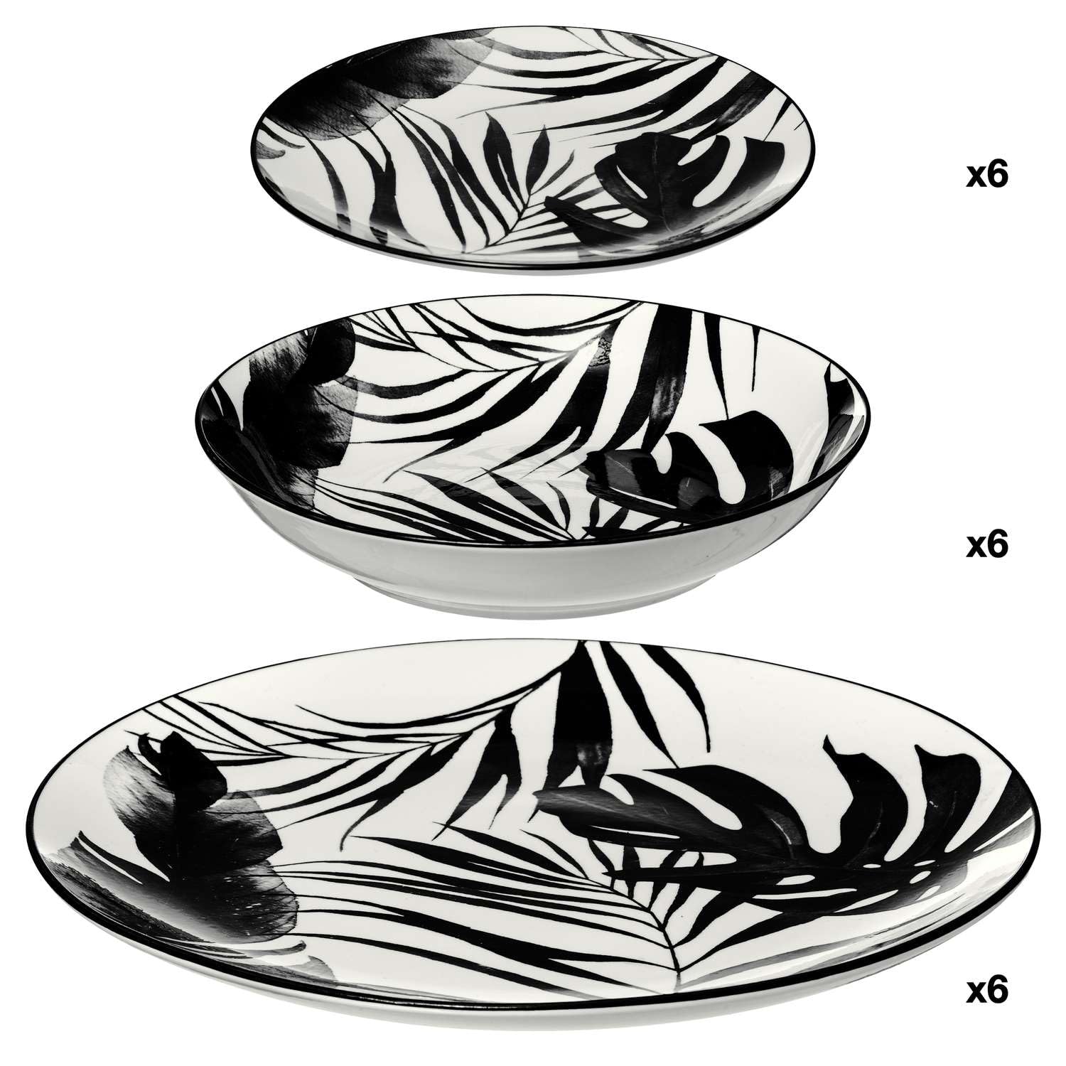 Secret de Gourmet - Servicio de palma negra de 18 piezas