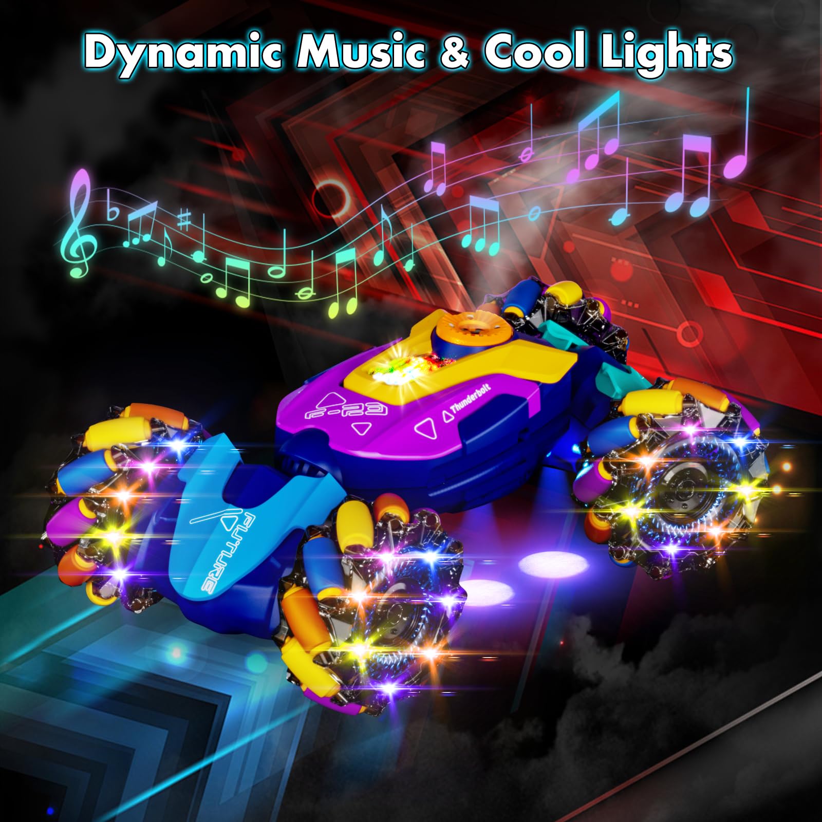 RC Cars,Gesture Sensing RC Stunt Car with Light & Music,Custom Command Operation,4WD,45° Driving,360° Rotating,2.4Ghz Remote Control Twist Car Toys for Kids Boys Age 4 5 6 7 8 9 10 11 12 Years Old