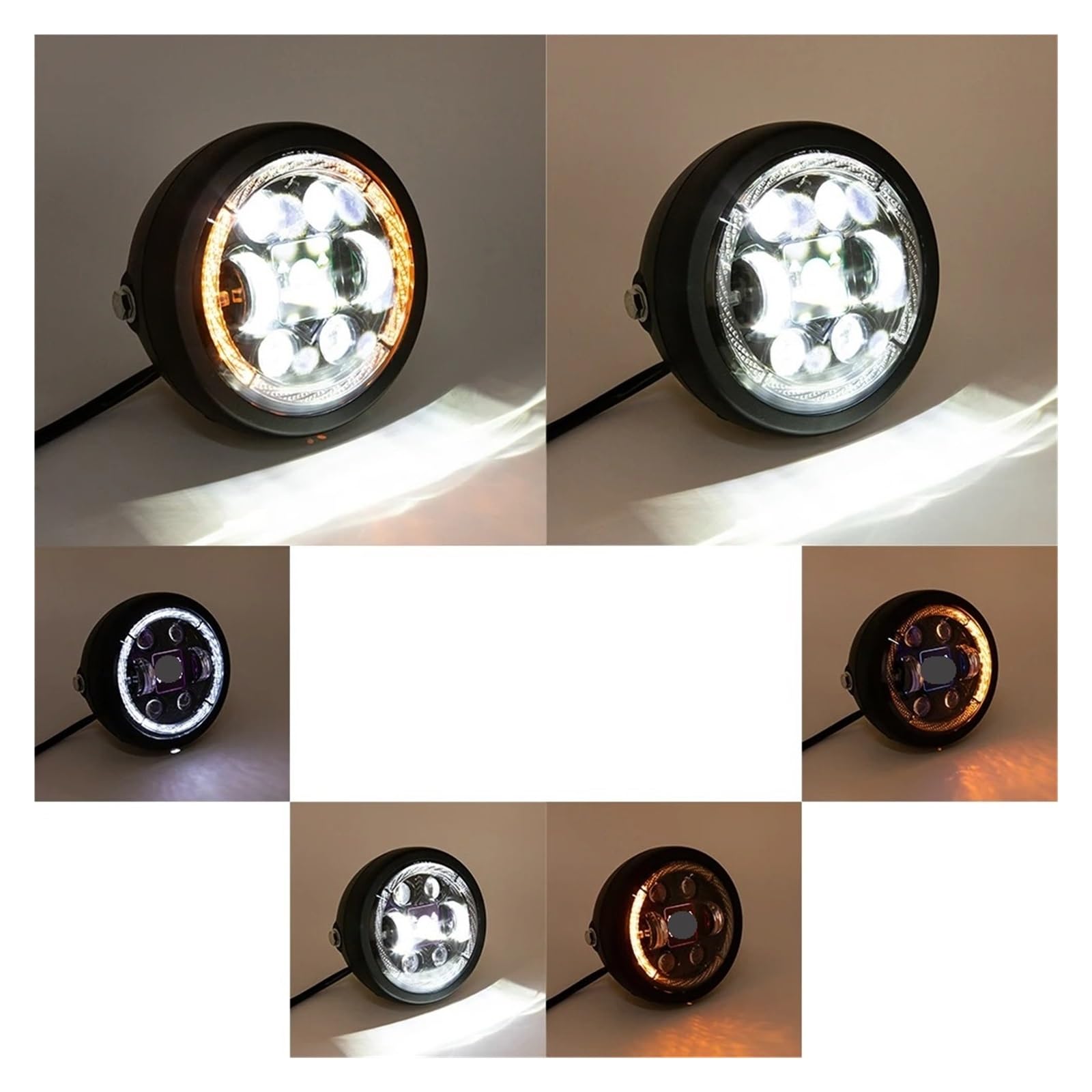 Pour Cb400sf Steed VT1800 6.5 Pouces LED Phare De Moto Rétro DRL Phare Universel Moto