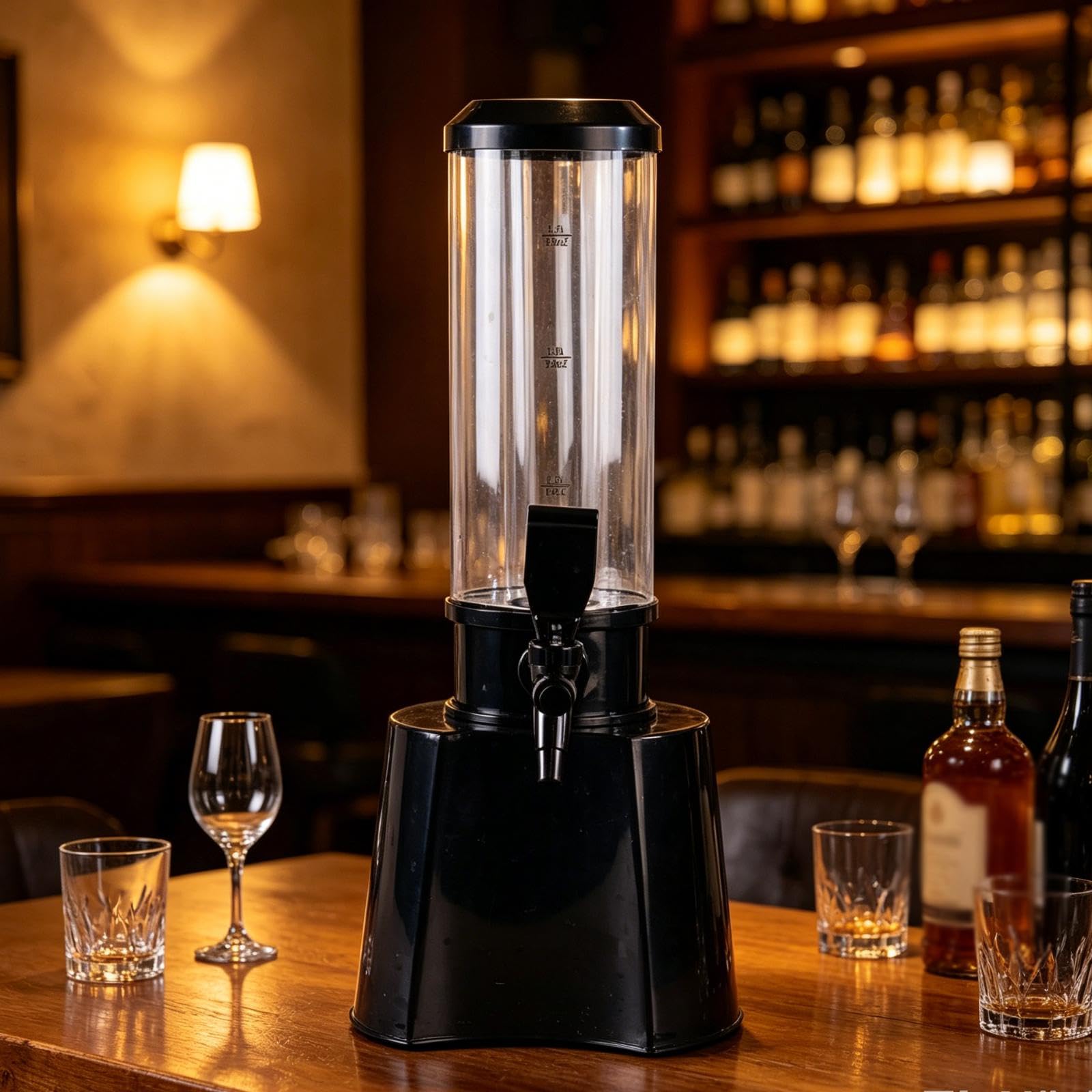 Dispensador de Cerveza de Torre Dispensador de Licor Jugo Cóctel Bebida con Grifo de PP Alta Durabilidad Adecuado para Cenas Familiares, tal como se describe, 1.5l