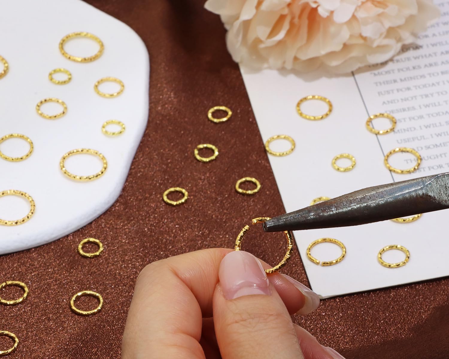 Shapenty 4 Sizes 8mm 10mm 12mm 15mm Twisted Open Jump Rings O Ring Wire Linking Connectors Circle Frame Rings for Necklace Bracelet Keychain Dangle Earrings Jewelry Making, 200PCS (Gold) - Image 6
