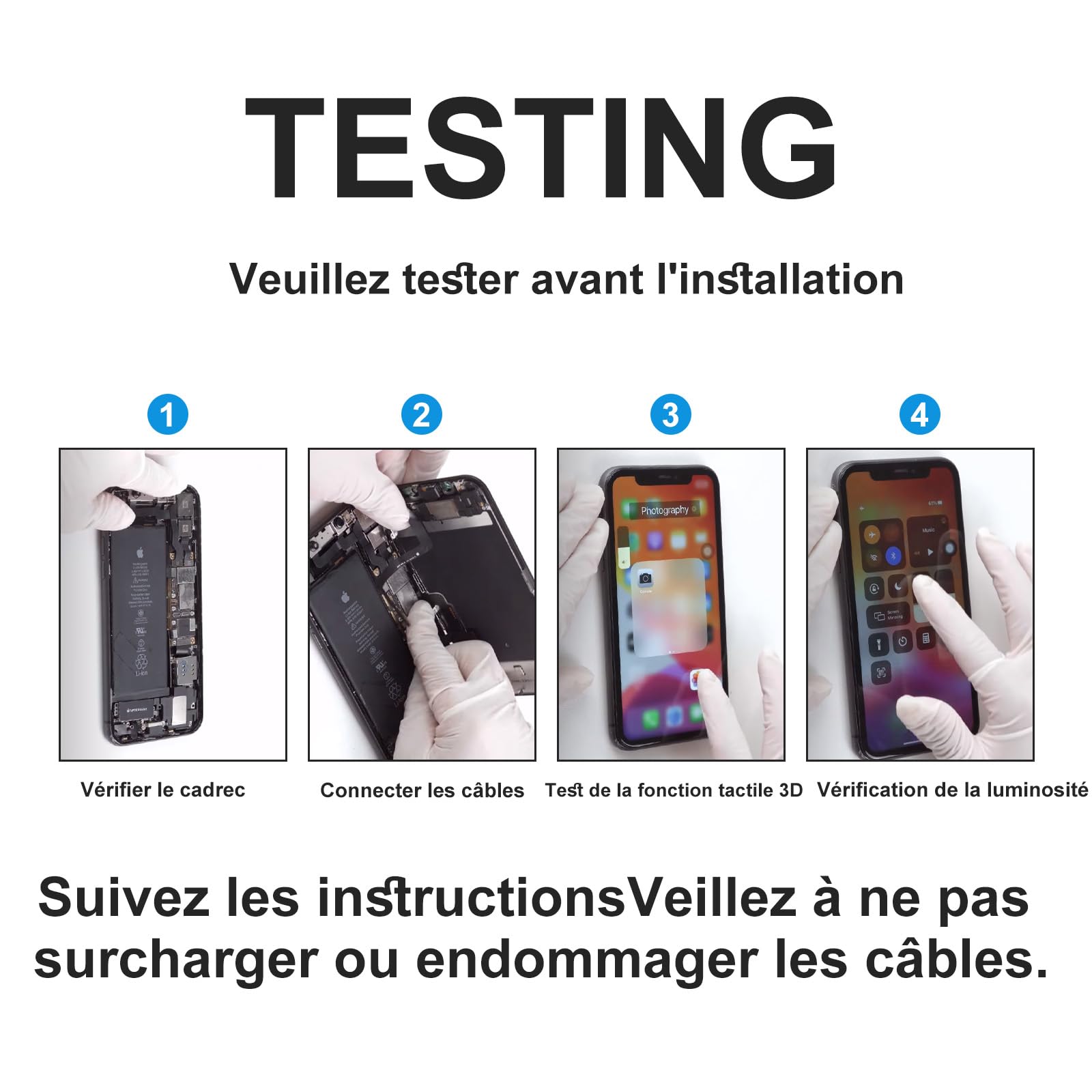 DIGI4U Ecran pour iPhone 14 OLED, Full HD Compatible Face ID Retina 3D Touch True Tone avec Assemblage Digitizer, Kit d’Outils de Réparation et Adhésif Étanche