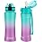 OLDLEY Kids Water Bottle for School with Straw Chug Lid, 15 oz Unbreakable Leak-Proof BPA-Free Motivational Water Bottles with Time Marker for Travel Sports Gym, 2 Lids, Mint Purple