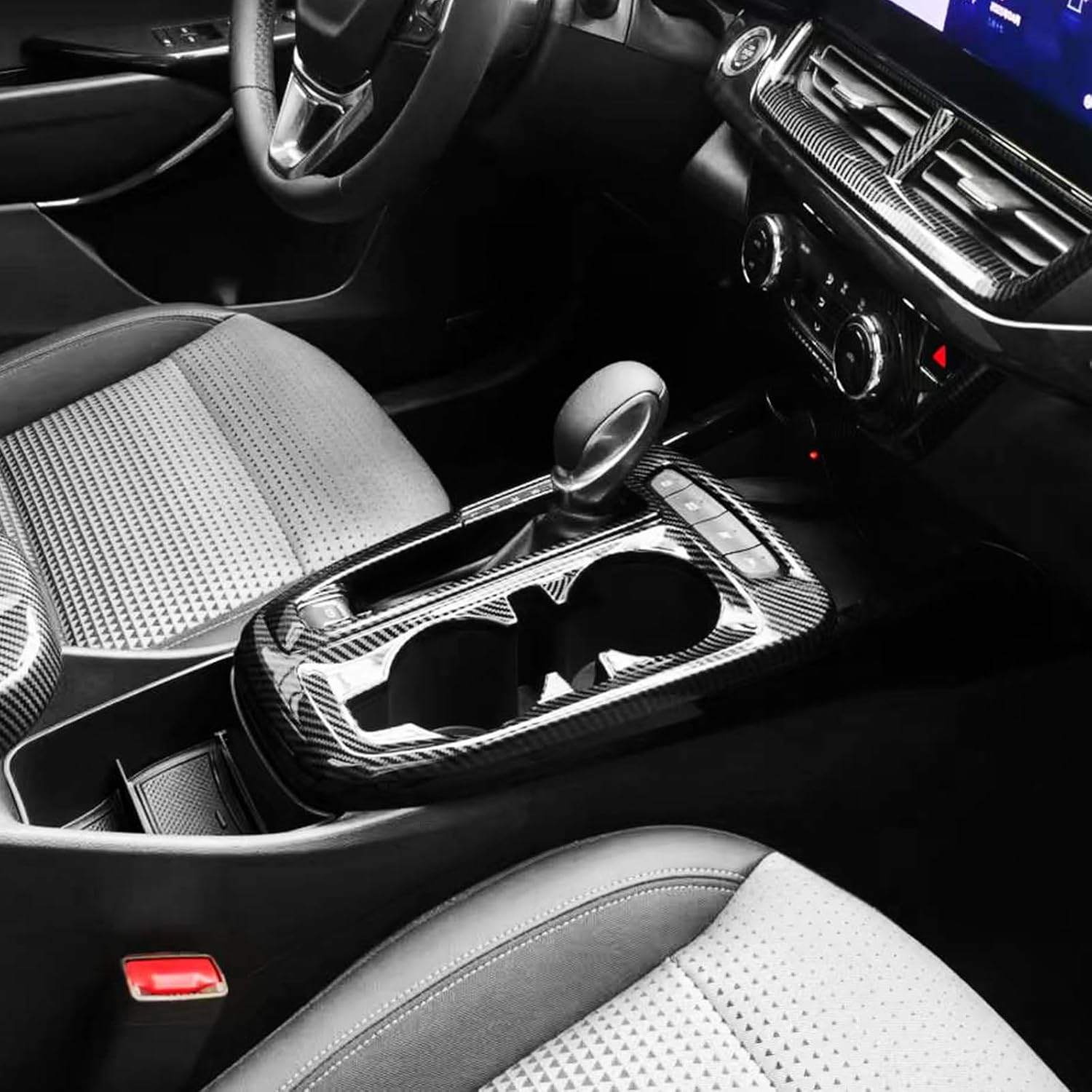 YOUTOOCAR Gear Shift Panel Cover Trim Compatible with Chevy Trax 2024-2026 Accessories (Carbon Fiber Pattern)