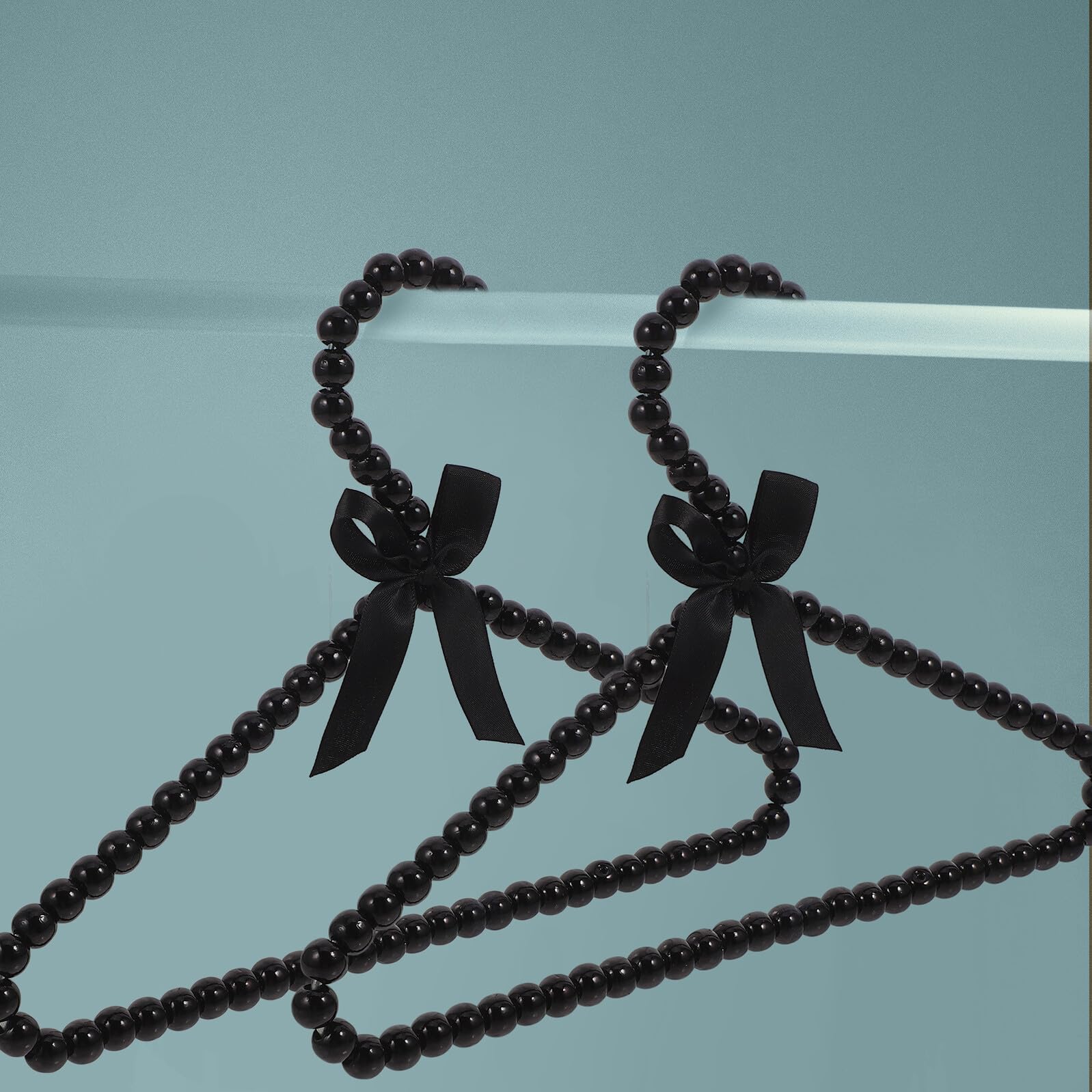 KOMBIUDA Perchas Negras con Estilo de Plástico con Diseño de Lazo 12 Elegantes y Multifuncionales para Colgar Varias Prendas para Ropa de Niños y Mascotas