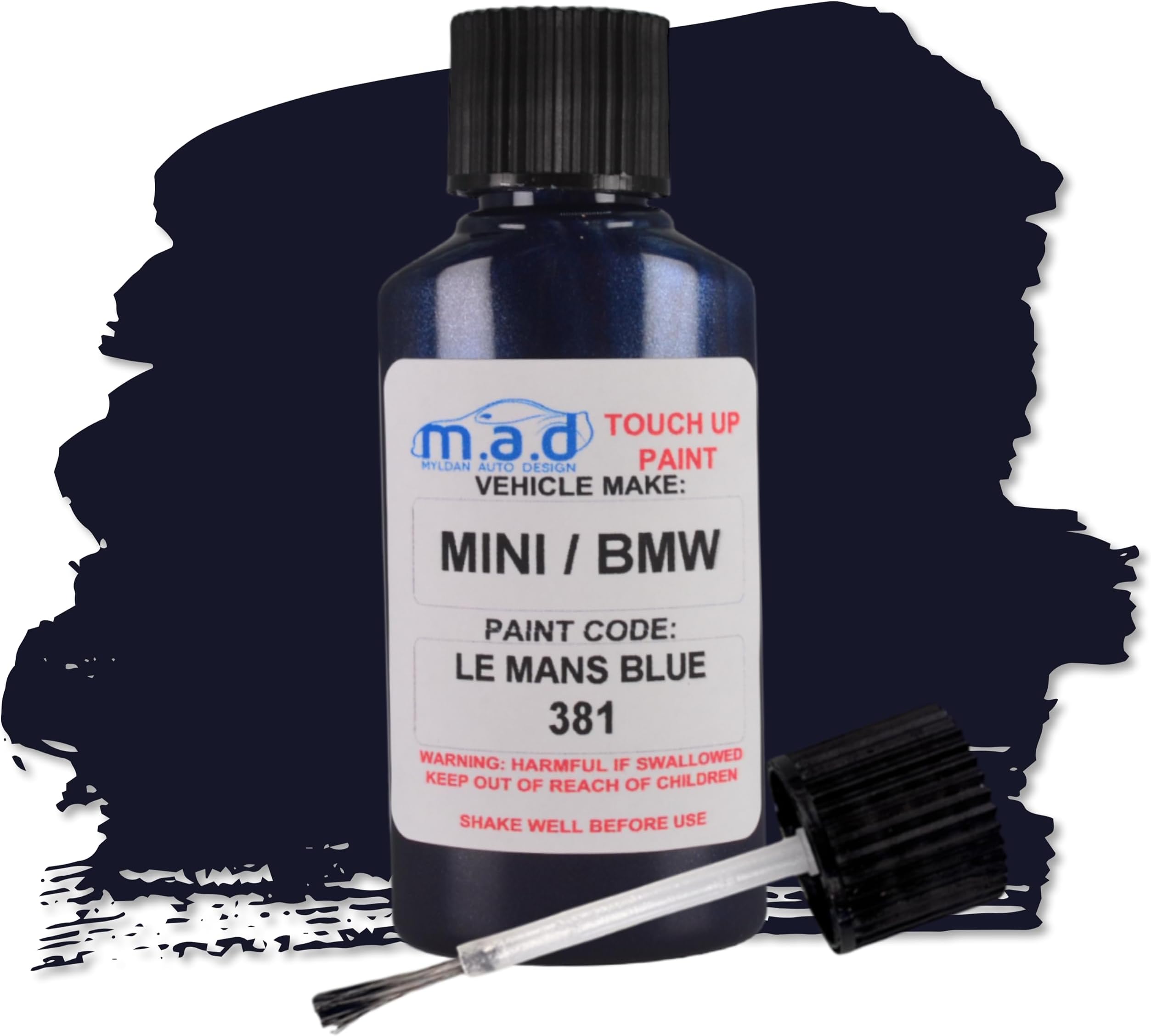 Touch Up Paint Compatible with BMW LE MANS BLUE 381 METALLIC 1 3 5 7 8 SERIES - 30ml Kit, Gloss Finish with Built-in Brush - Made with Helios Paint (JUST PAINT)