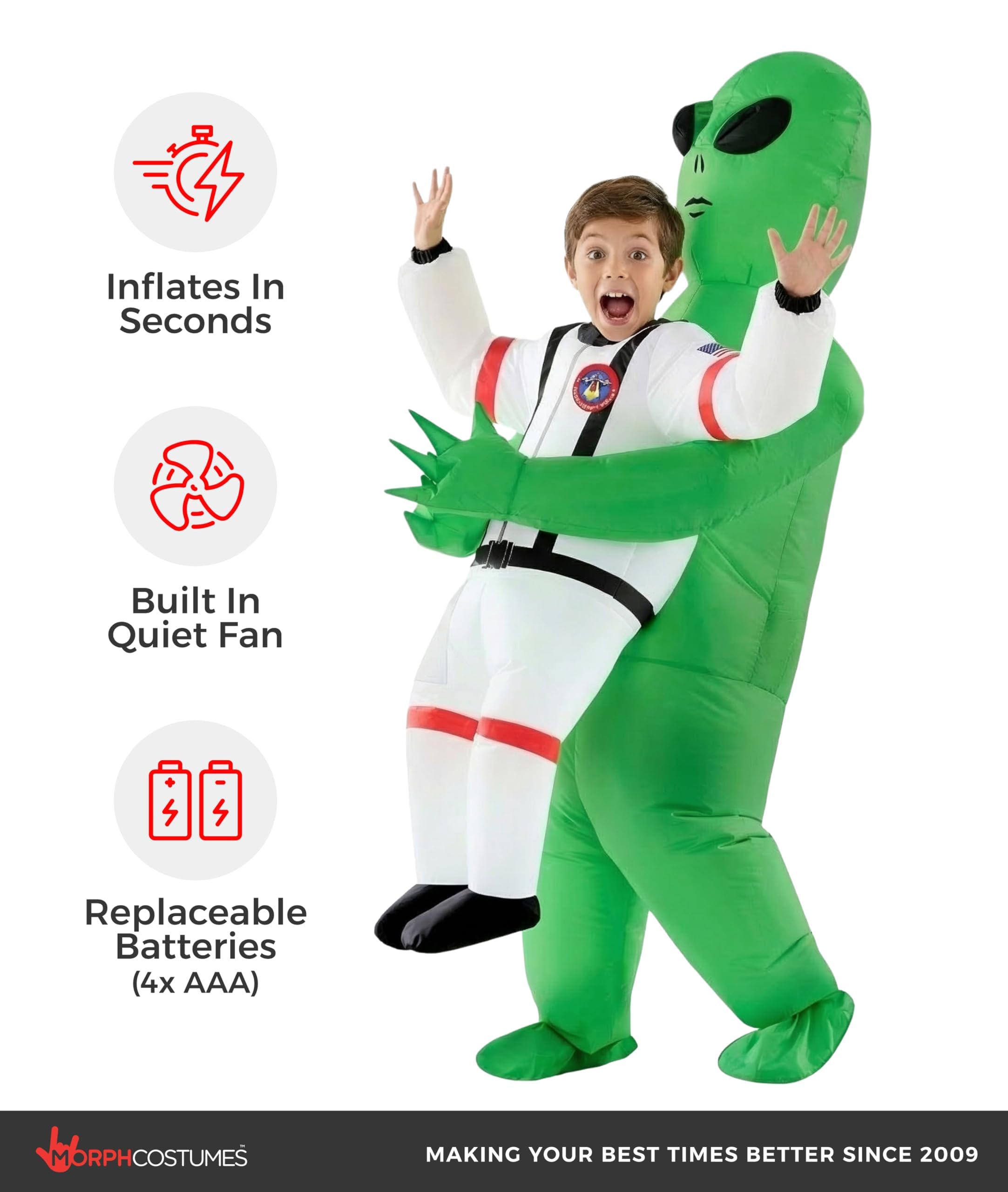 Morph Alien Kostüm Kinder, Aufblasbares Kostüm Alien, Astronaut Kostüm Kinder, Aufblasbares Kostum Kinder, Faschingskostüme Kind Jungen, Karneval Kostum Kind Mädchen