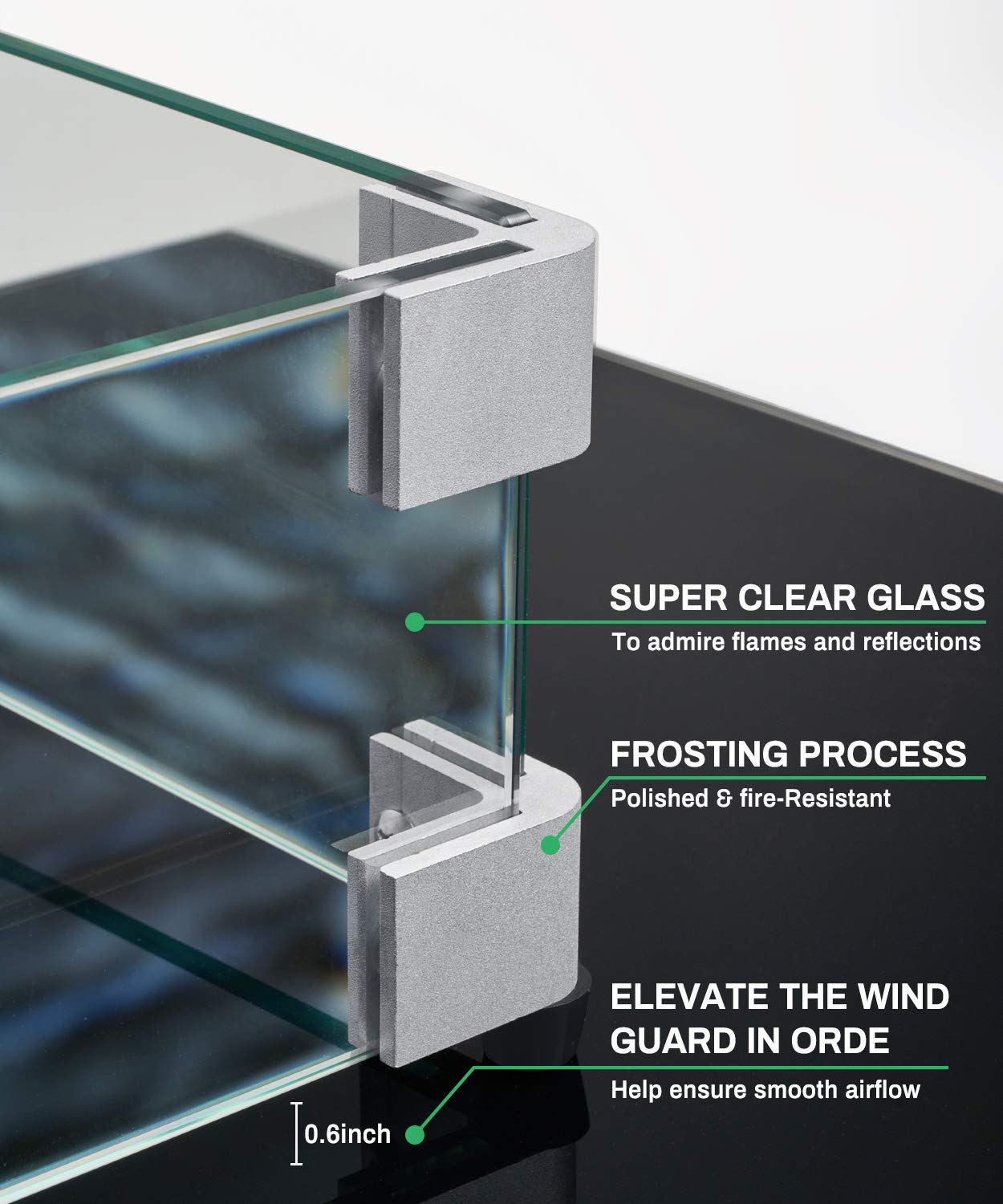 outland fire pit costco replacement parts on Gaspro 29 X 13 X 6 Rectangular Fire Pit Glass Wind Guard Clear Tempered Glass Wind Guard 5 16inch Thickness Replacement For Outland Series 401 Outdoor Propane Fire Pit Tables Buy Online At