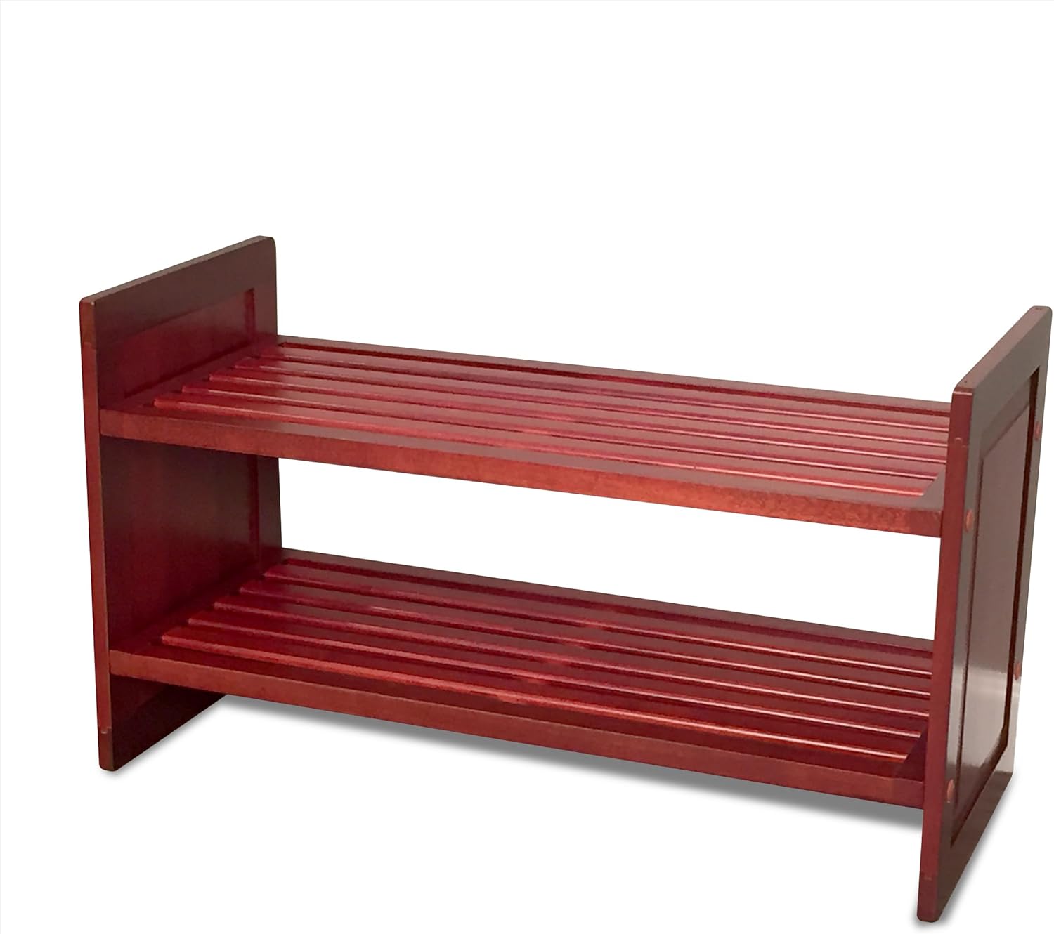 John Louis Home Wood Shoe Storage Rack (Red Mahogany)