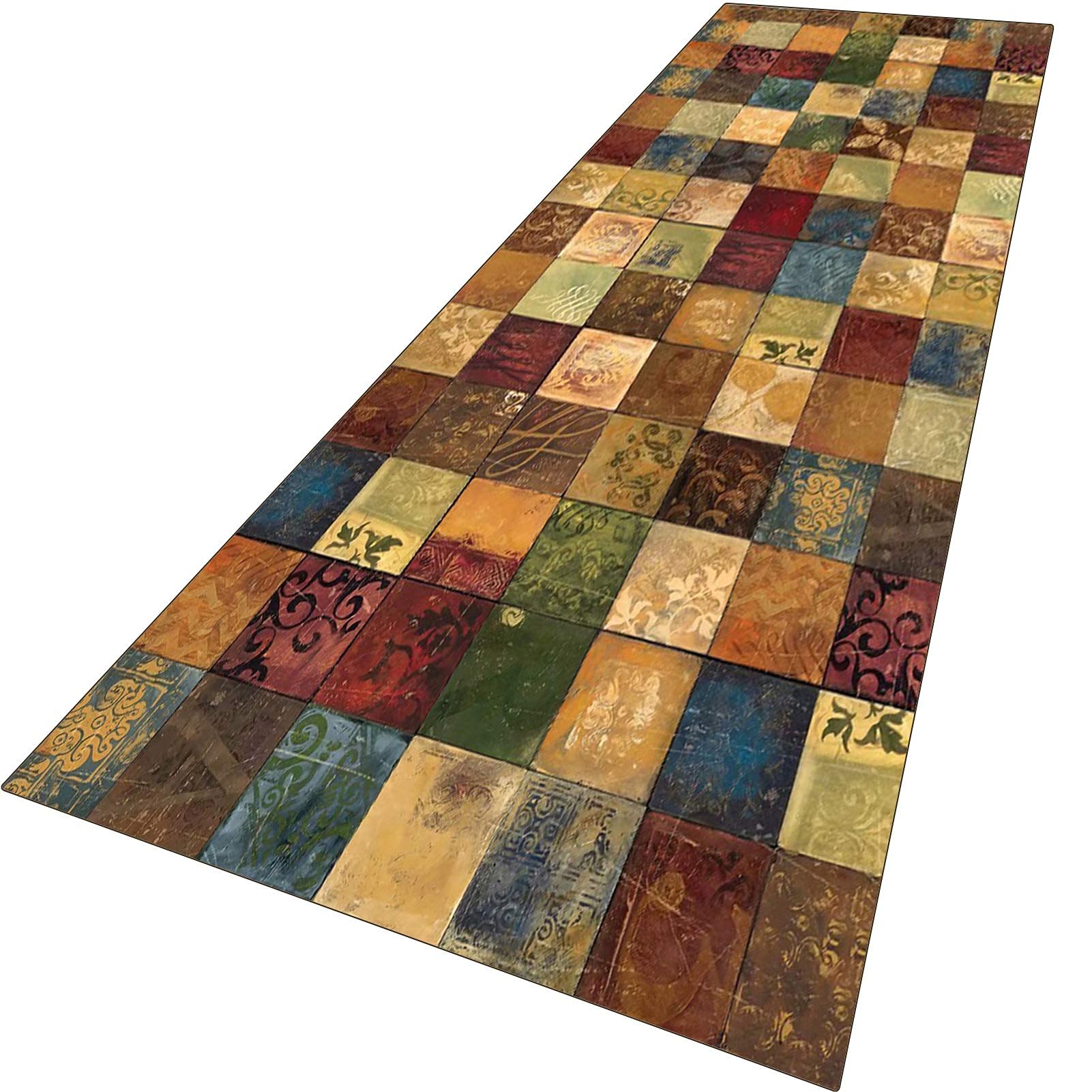 Tapis de couloir anti-décoloration lavable et tapis de cuisine antidérapant
