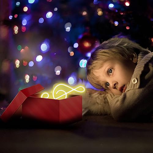 Miniatura 4 de Señales de neón de notas musicales, luces de neón blancas cálidas, luces de neón LED personalizadas para pared, dormitorio, sala de estar, fiesta,
