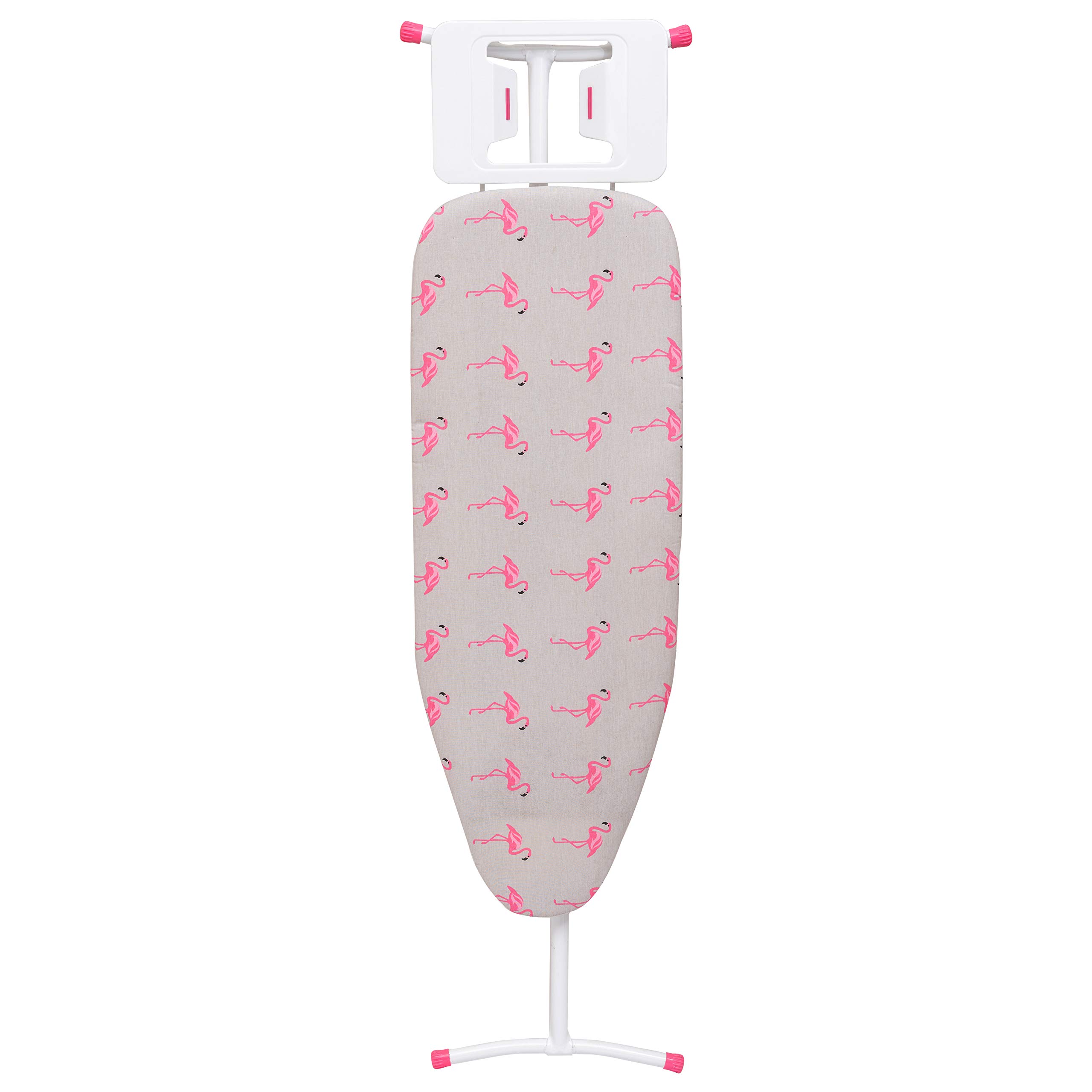 Mabel Home Tabla de Planchar de Altura Ajustable en T con Funda de algodón Gris y Flamenco + Funda Extra