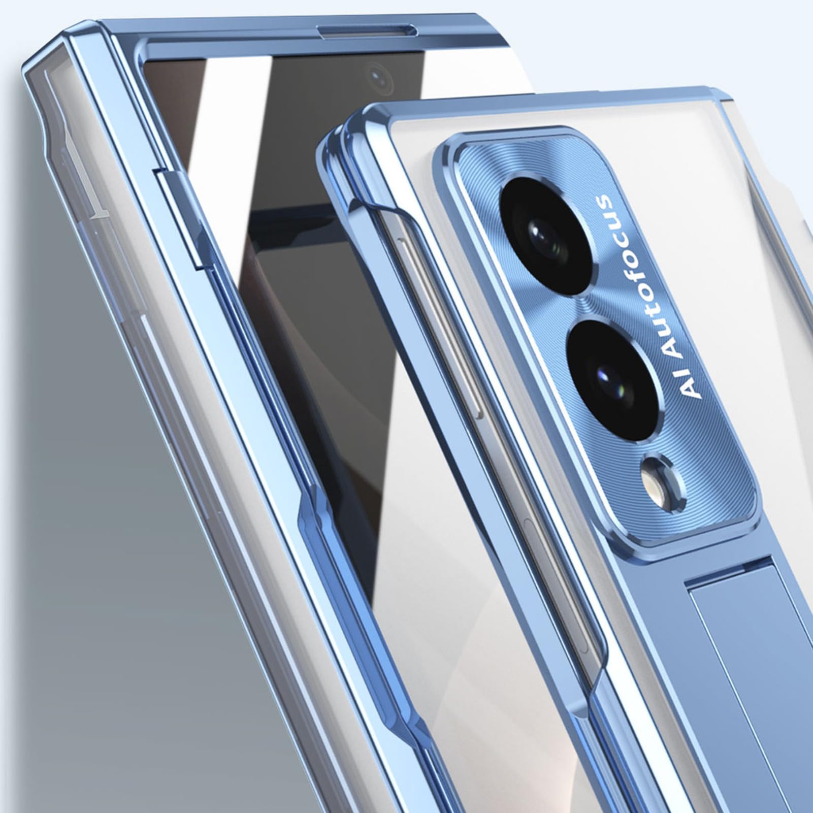 Staffa Caso Per Samsung Galaxy Z Fold 8, Placcatura Cerniera Trasparente | Proteggi Schermo Resistente ai Graffi Fotocamera Guscio Anti Ingiallimento Leggero PC Copertura