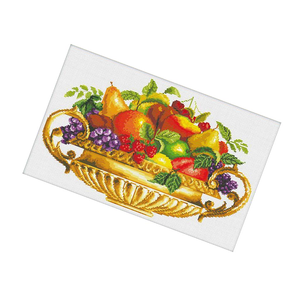 KBOLAE Fruits Stamped Cross Stitch Kit DIY Handmade Needlework 11CT 55x36cm