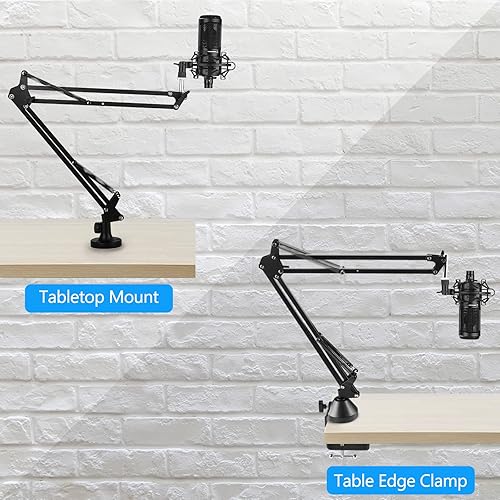 Miniatura 6 de Geekria Brazo de micrófono para Creators compatible con Audio-Technica AT2020, AT2020USB, AT2020USB+, AT2035, ATR2500x, adaptador de montaje de