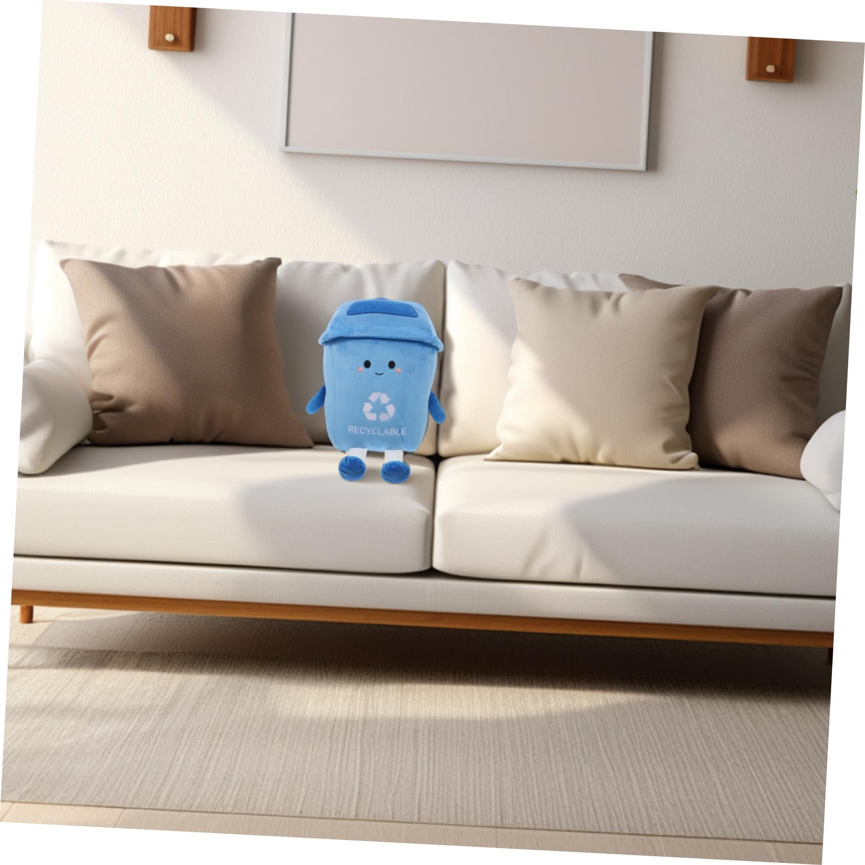 Kuschelkissen Flauschig als Süßes Cartoon Kissen mit Plüsch und Pp Baumwolle Gefüllt Multifunktional für Sofa und Bett Blau und Gemütlich
