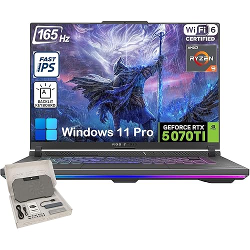 ASUS ROG Strix G16 2025 Gaming Laptop, NVIDIA GeForce RTX 5070 Ti, 16" 16:10 165Hz/3ms Display, AMD Ryzen 9 8940HX (Up to 5.3 GHz), 32GB DDR5 RAM, 2TB SSD, Backlit KB, Win11 Pro, with Accessories