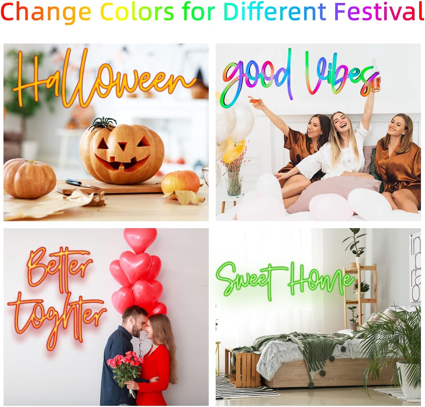 Color Changing Custom Neon Signs for Wall Decor, Neon Sign Customizable, Personalized Neon Signs, Customized Wedding Neon Sign, 12 Colors Change, Remote Dimmer, AC & Battery Powered, Waterproof