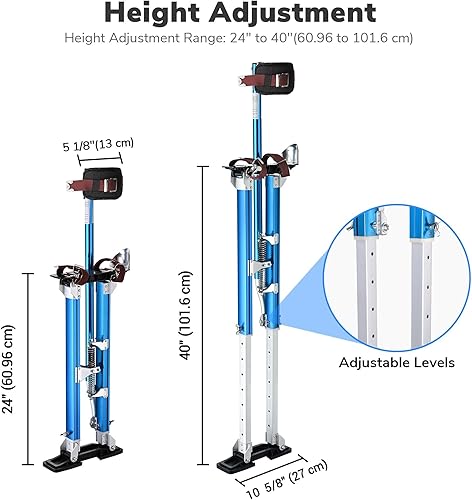 Miniatura 3 de Yescom Paquete de zancos azules para paneles de yeso de 24-40 pulgadas con 1 par de almohadillas protectoras