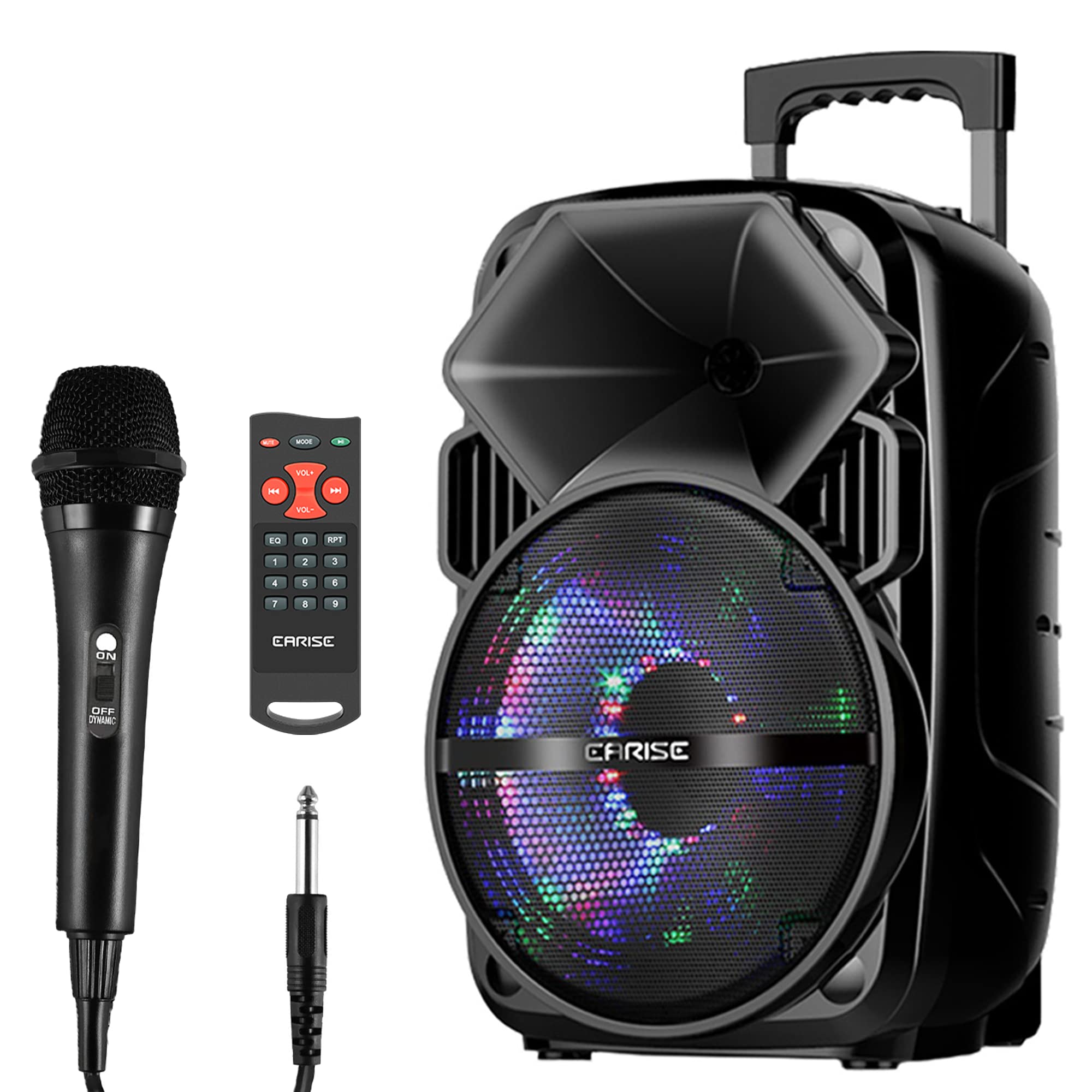 Small Bluetooth PA Speaker System with Wireless Microphone | 8 Inch Portable Outdoor Karaoke Machine | Fun Wireless Speaker for Party | EARISE V30A