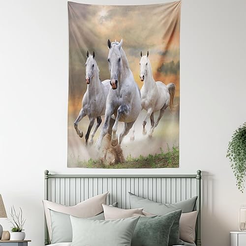 Miniatura 96 de Ambesonne Tapiz gótico, patio con hiedra encantada en la puerta antigua al bosque, colgante de pared ancho para dormitorio, sala de estar, 2-Verde