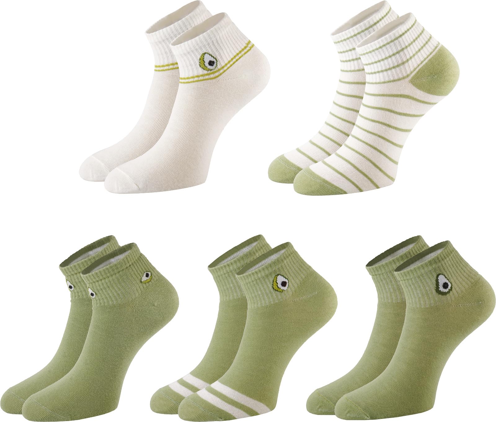 Glamorstar 5 Pairs Ankle Socks for Women - Cotton Low Cut Cute No Show Socks