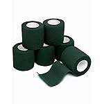 FriCARE Self Adhesive Bandage Wrap, Medical Tape in First Aid Kit, Cohesive Bandages for Wounds Sport Vet, 2 Inches X 5 Yards 6 Rolls, Hunter Green