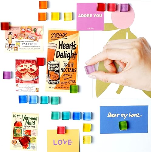 Miniatura 3 de FINDMAG Imanes coloridos para refrigerador, imanes de vidrio para nevera, pizarra, escuela, oficina, paquete de 36