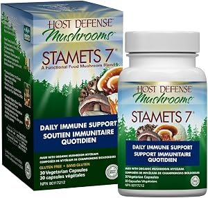 Host Defense Stamets 7 Mushroom Blend Capsules – Immune Support & Antioxidant Supplement – 1,000 mg Potency, 30 Vegetarian Capsules, 15 Day Supply