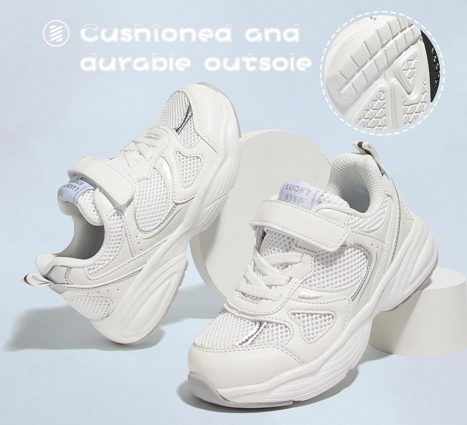 LUCKY STEP Kids Tennis Running Shoes for Children Athletic Sports Gym Lightweight Casual Walking Wide Shoes Toddler School Sneakers - Image 3