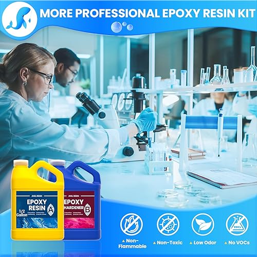 Miniatura 2 de Resina epoxi, kit de resina epoxi de 1 galón de fundición y revestimiento, cristalina transparente y sin amarillamiento, sin burbujas y