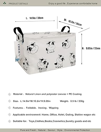 Miniatura 2 de ONOEV Cesta rectangular plegable para lavandería, cesta de lona, cesta de nervios, adecuada para niños, oficina, dormitorio, ropa, almacenamiento de