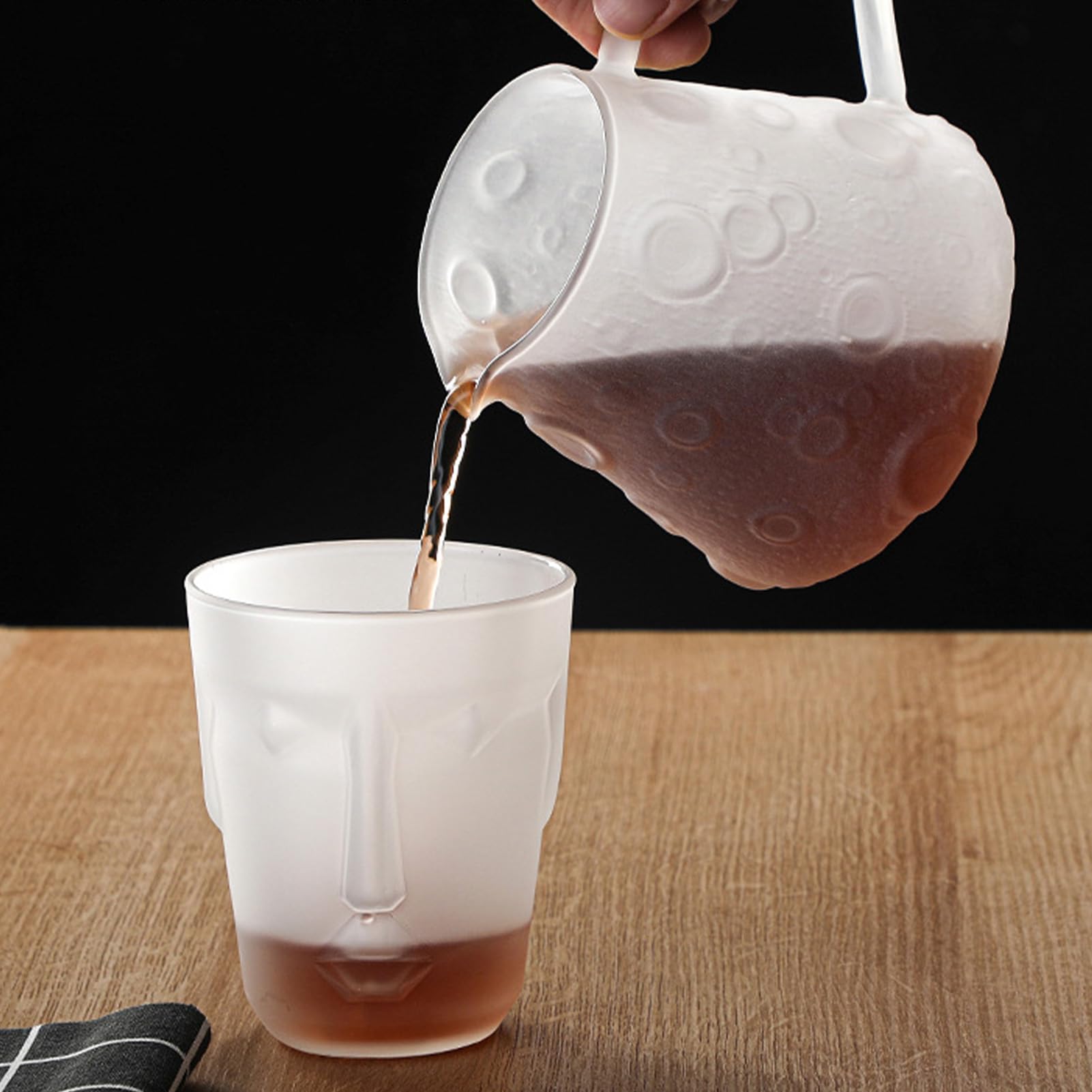 Filtro de café de 700 ml de cristal con taza, verter sobre la cafetera con cristal, jarra de café con filtro, verter sobre goteo, filtro de café reutilizable (transparente)