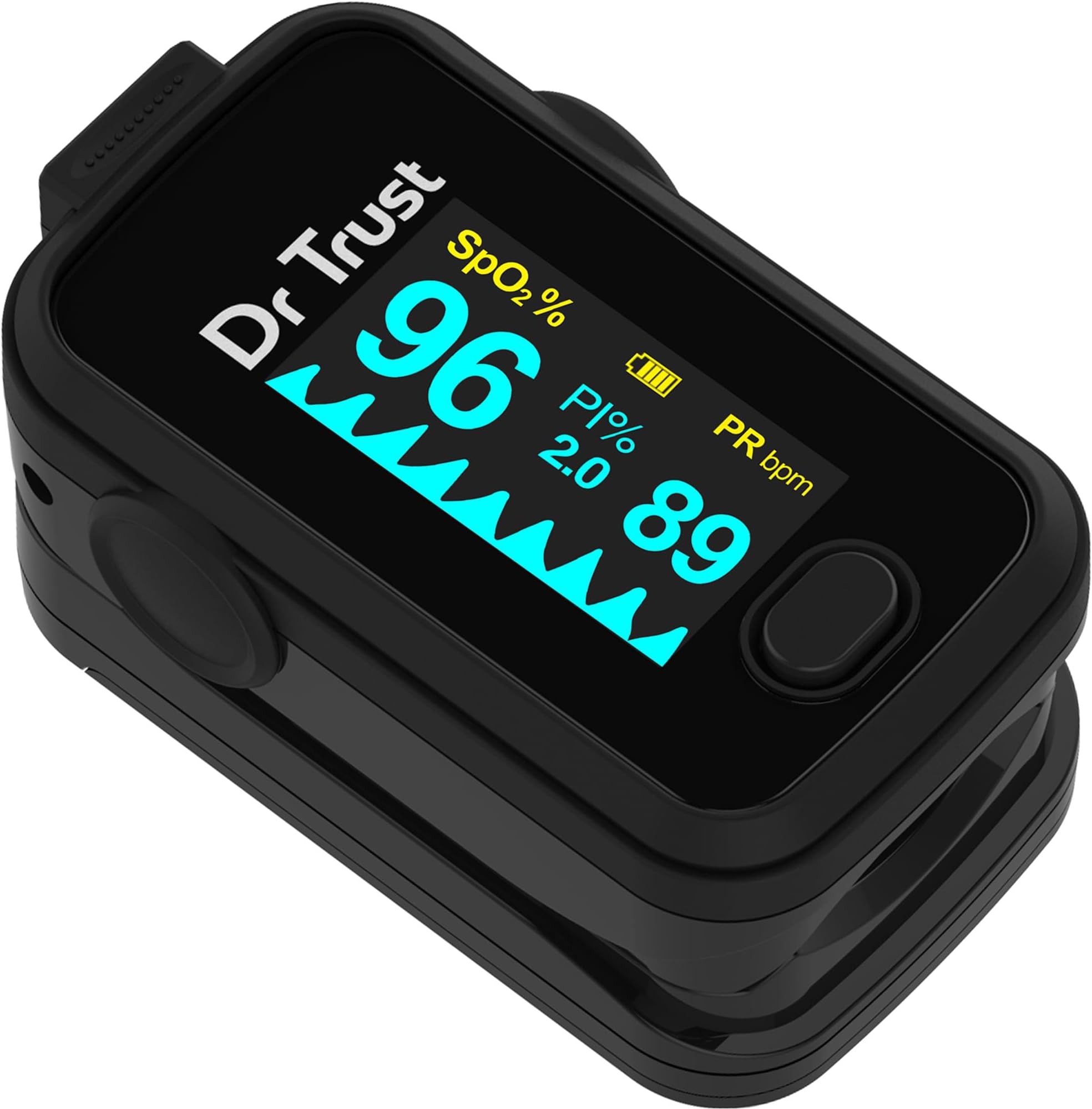 Dr Trust Signature Series Finger Tip Pulse Oximeter With Audio Visual Alarm (Midnight Black)