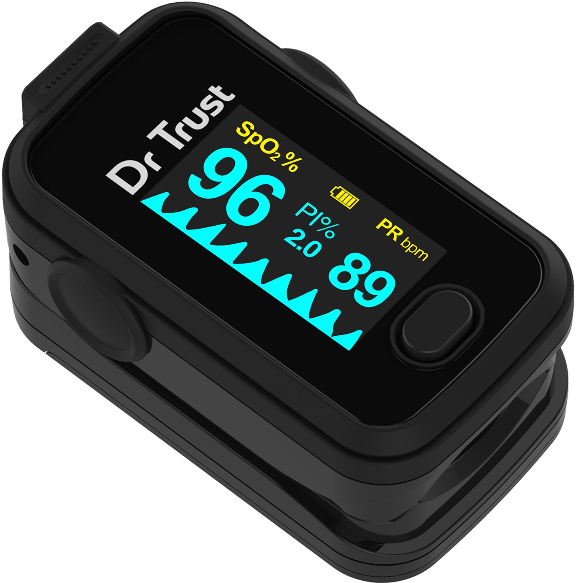 Dr Trust Signature Series Finger Tip Pulse Oximeter With Audio Visual Alarm (Midnight Black)