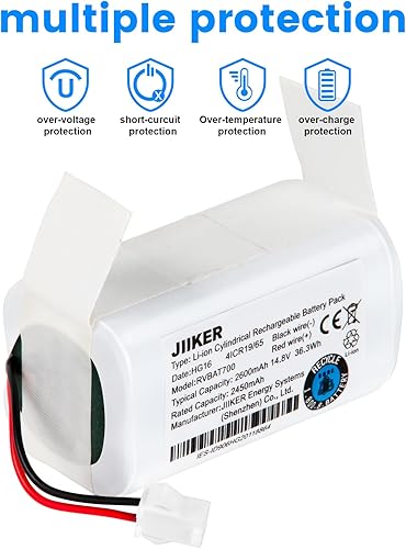 Miniatura 5 de RVBAT700 Reemplazo de batería compatible con robot aspirador Shark ION RV700 RV720 RV725 RV750, batería recargable de 14.8 V 2600 mAh (enchufe de 3