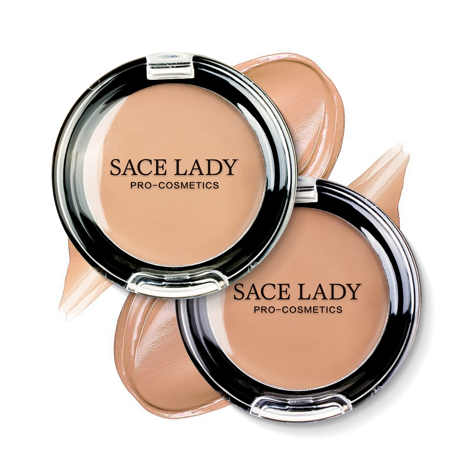 2 Colors Full Coverage Concealer Cream Makeup Set, Waterproof Matte Smooth Concealer Corrector Long Lasting for Dark Spot Under Eye Circles Cover, 2×6g/0.2Oz