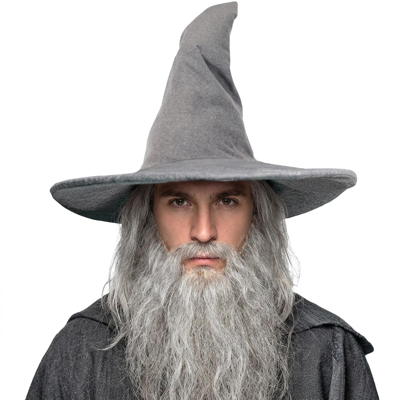 Wizard Hat, Crumpled Witches Hat, Witch Hat Grey,Witches Hats Adult Unisex