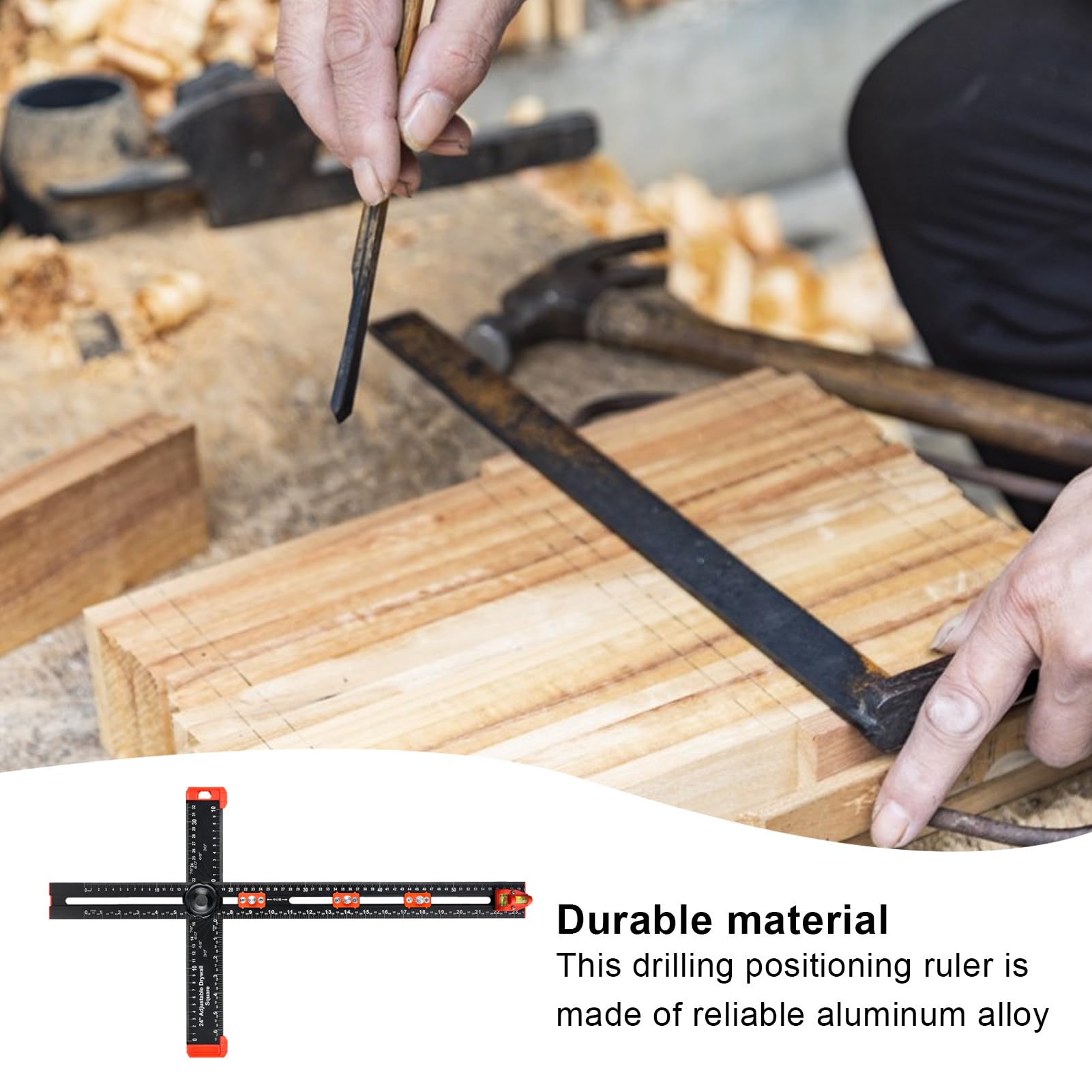 Rigno T Per Il Disegno - Di Professionale, Righello A Bordo Dritto | Indicatore Lavorazione Del Legno In Alluminio, Strumento Misurazione Metrica | Accurato Architetto, Carpentiere, Inge