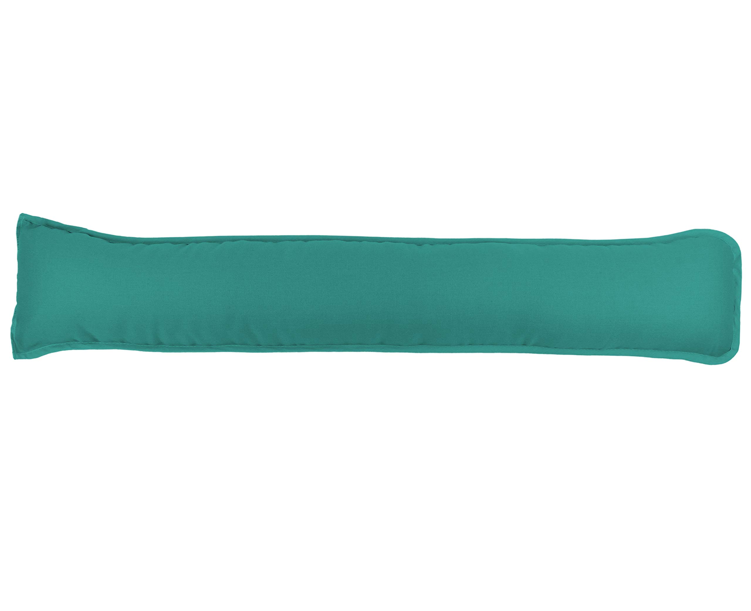 Luxury Fabric Draught Excluder Cushion (90x18 cm) – Soft Hollowfibre Filled Door & Window Draft Stopper | Energy-Saving Wind Blocker & Heat Retainer - Teal