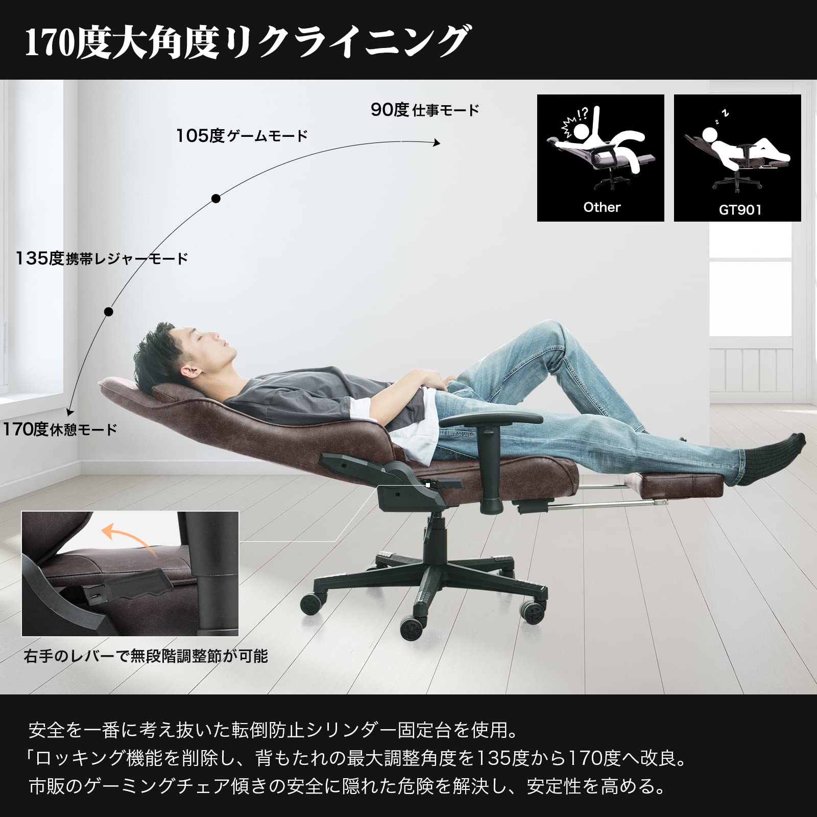 Amazon.co.jp: GTPLAYER ゲーミングチェア オフィスチェア オットマン