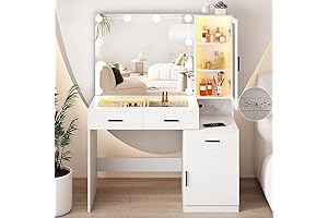 Vanity Makeup Dressing Table with Drawers and Lights