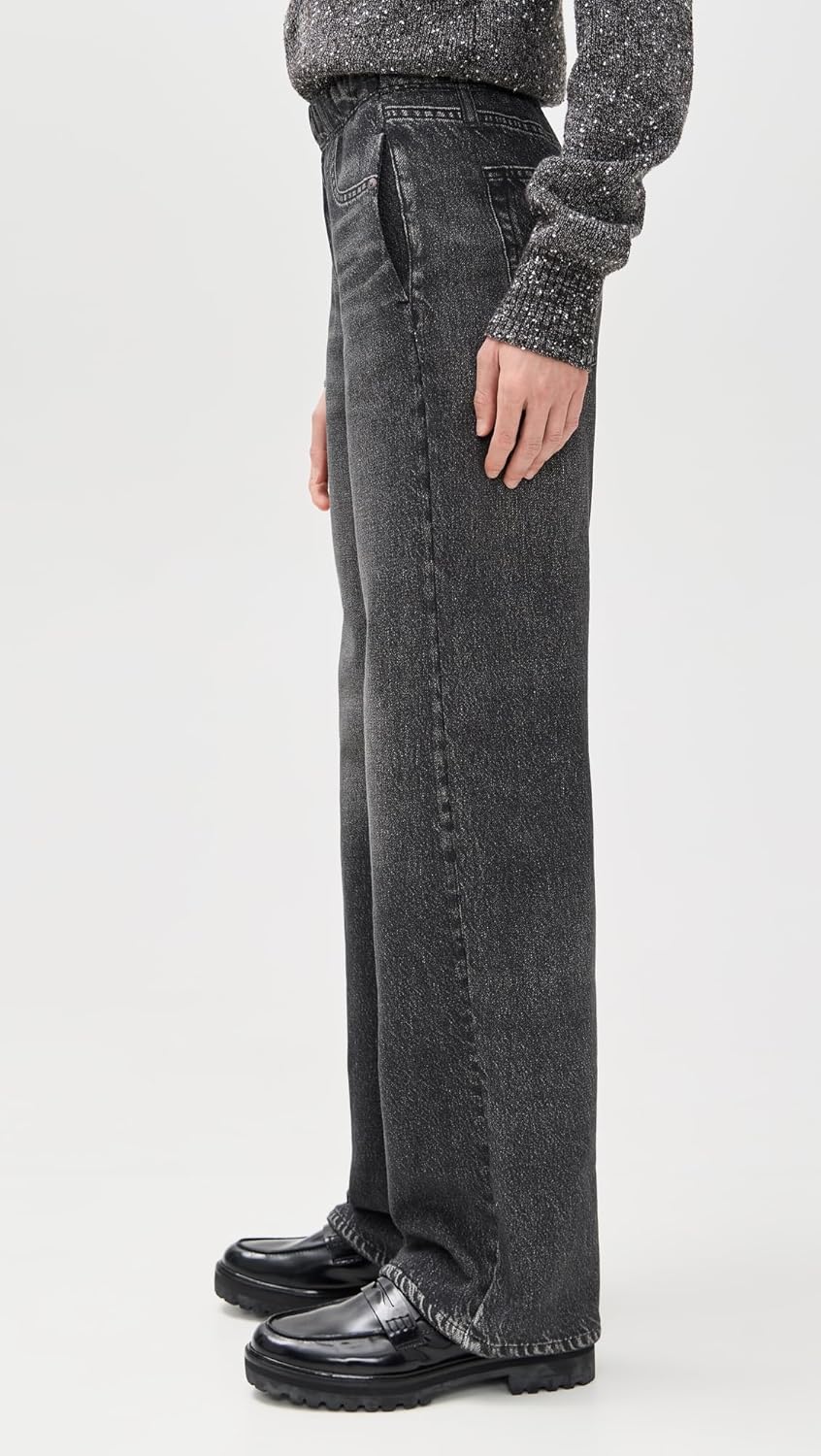 rag & bone Women's Miramar Fleece Pull On Wide Leg Pants - Image 4
