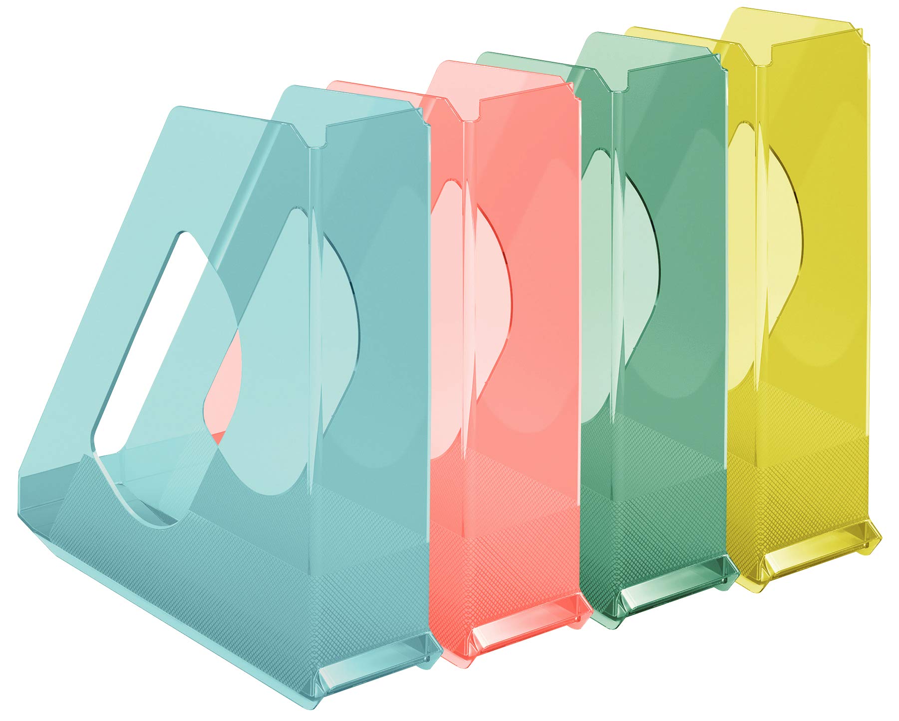 Esselte - 626281 A4 Magazine Rack, Document Storage, Catalogues & Magazines, Home/Office, Textured Pattern, Colour'Breeze Range, Pack of 10, Assorted Colours