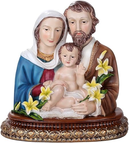Pacific Giftware The Holy Family Mary Joseph Jesus Christians - Escultura religiosa católica coleccionable de 10.25 pulgadas de alto